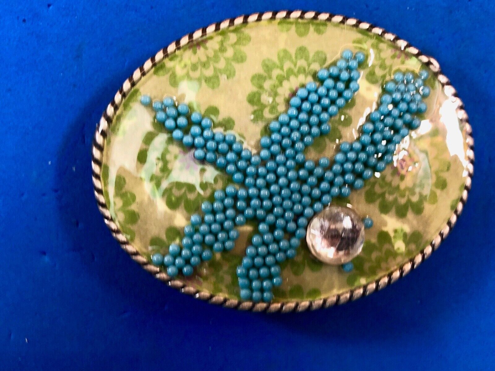 Unique IVAN belt buckle - Stone Art Artisan pattern design 
