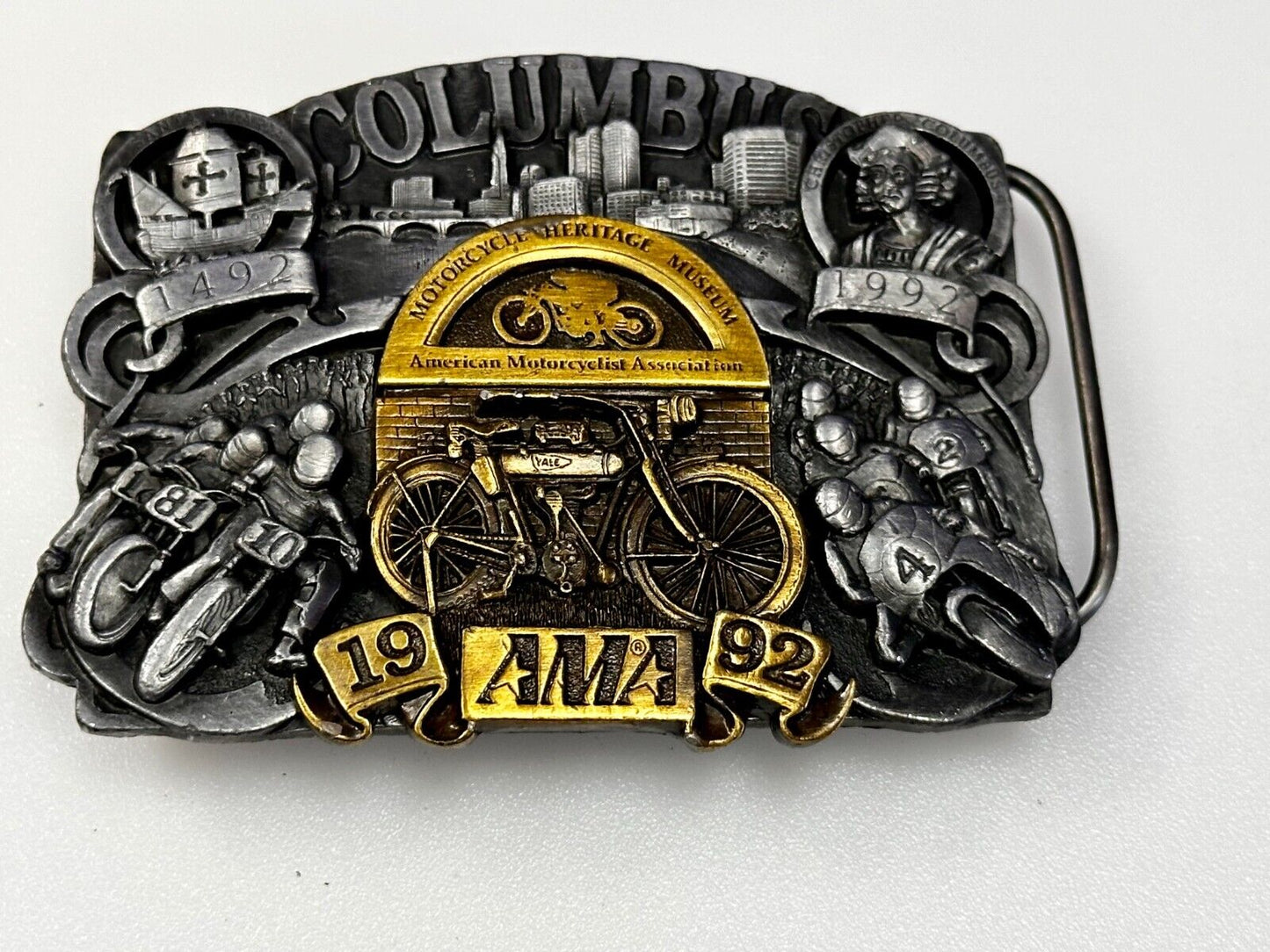 AMA American Motorcyclist Asso. Columbus Ohio 1992 Commemorative Belt Buckle