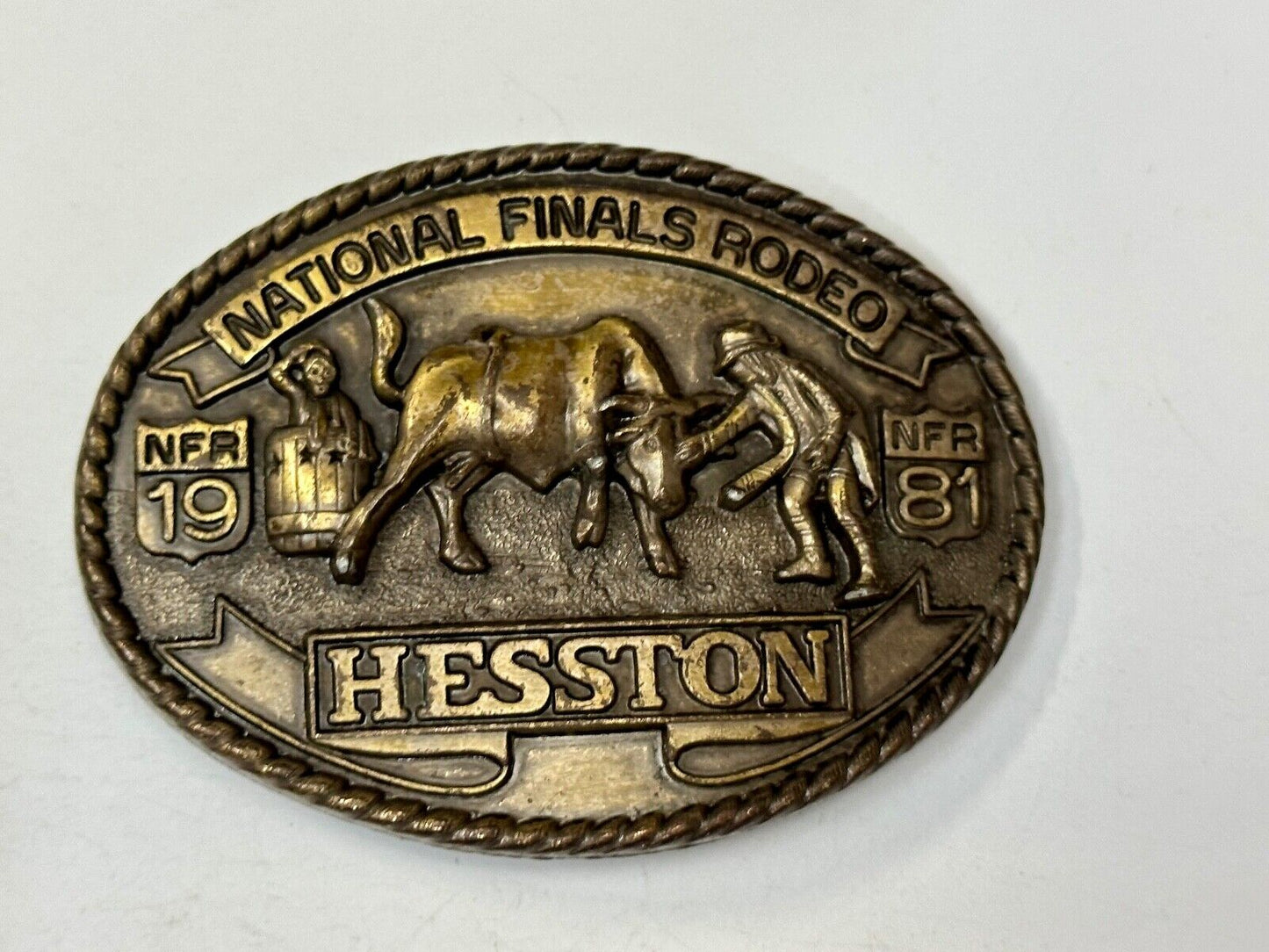 1981 Hesston National Finals Rodeo NFR Collectors Rodeo Cowboy Belt Buckle