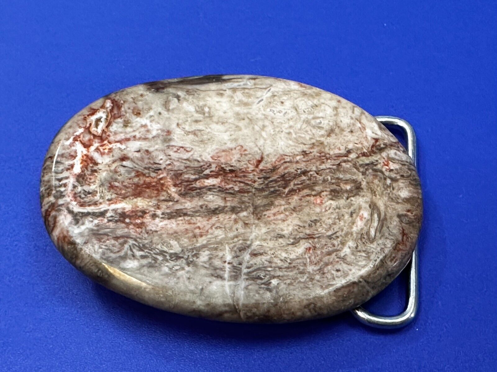 Unique Stone Rock Oval Shaped Artisan Hippy Vibe Slab Belt Buckle