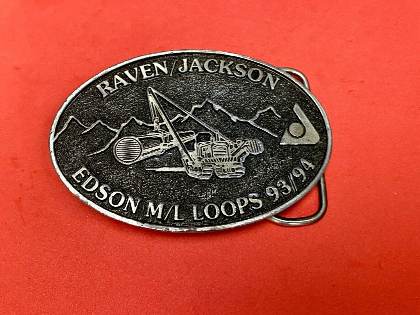 Vintage 90'S  Tree Logging Heavy Machinery Raven Jackson Edison M/L Loops