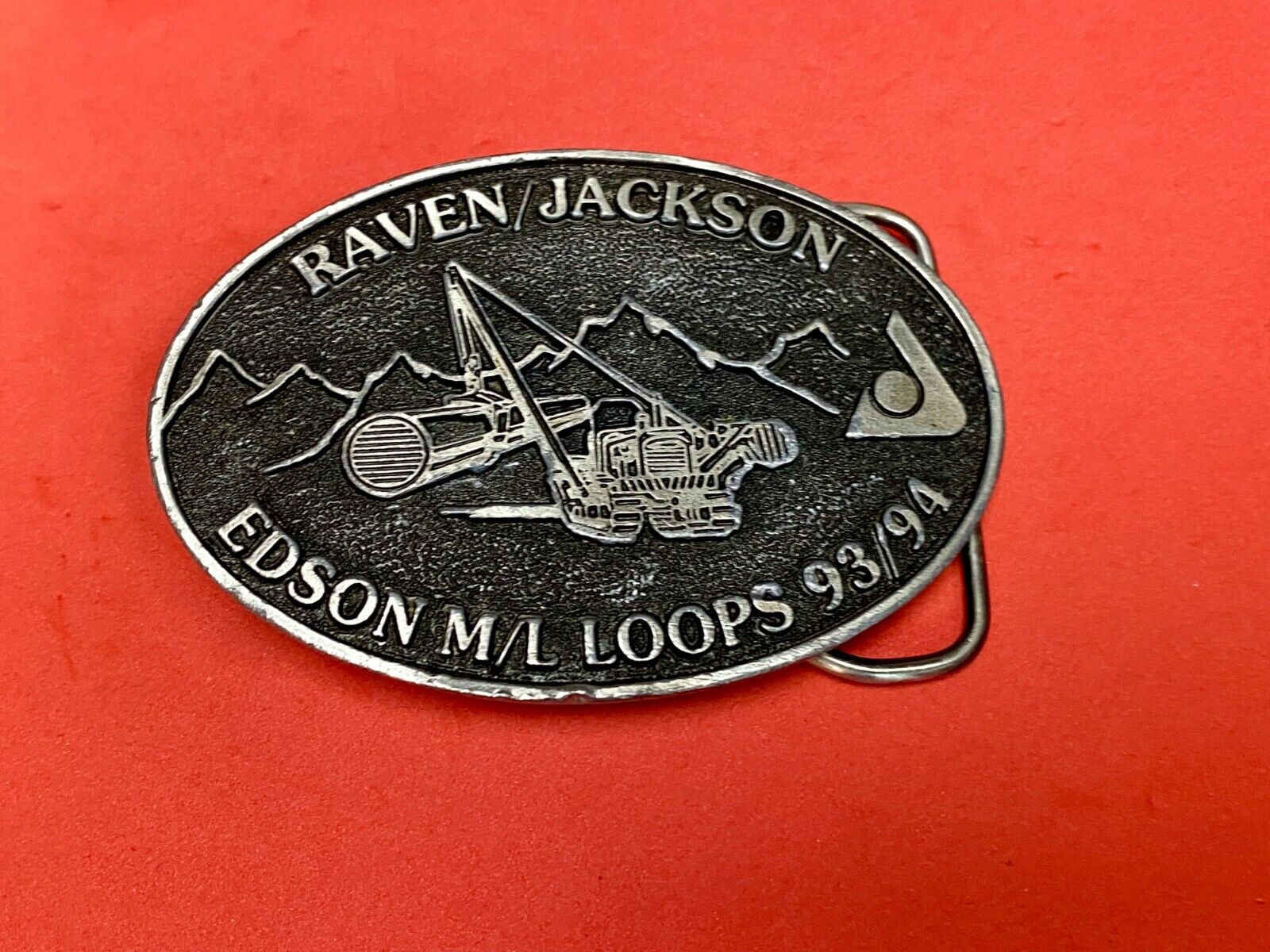 Vintage 90'S  Tree Logging Heavy Machinery Raven Jackson Edison M/L Loops