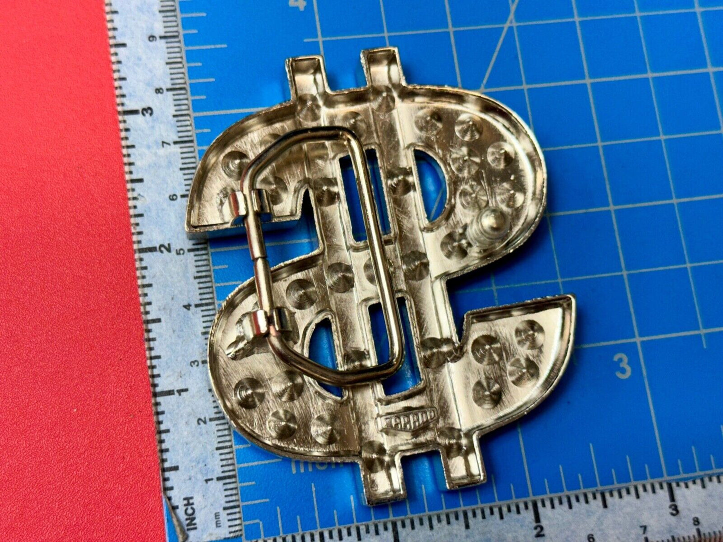 All about the $ - Jeweled Rhinestone covered Dollar Sign money cutout belt buck