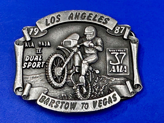 AMA Los Angeles to Barstow to Vegas 1987  Trail Ride Motorcycle Belt Buckle