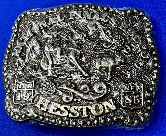 1985 Hesston National Finals Rodeo NFR Cowboys Youth Size NOS Belt Buckle