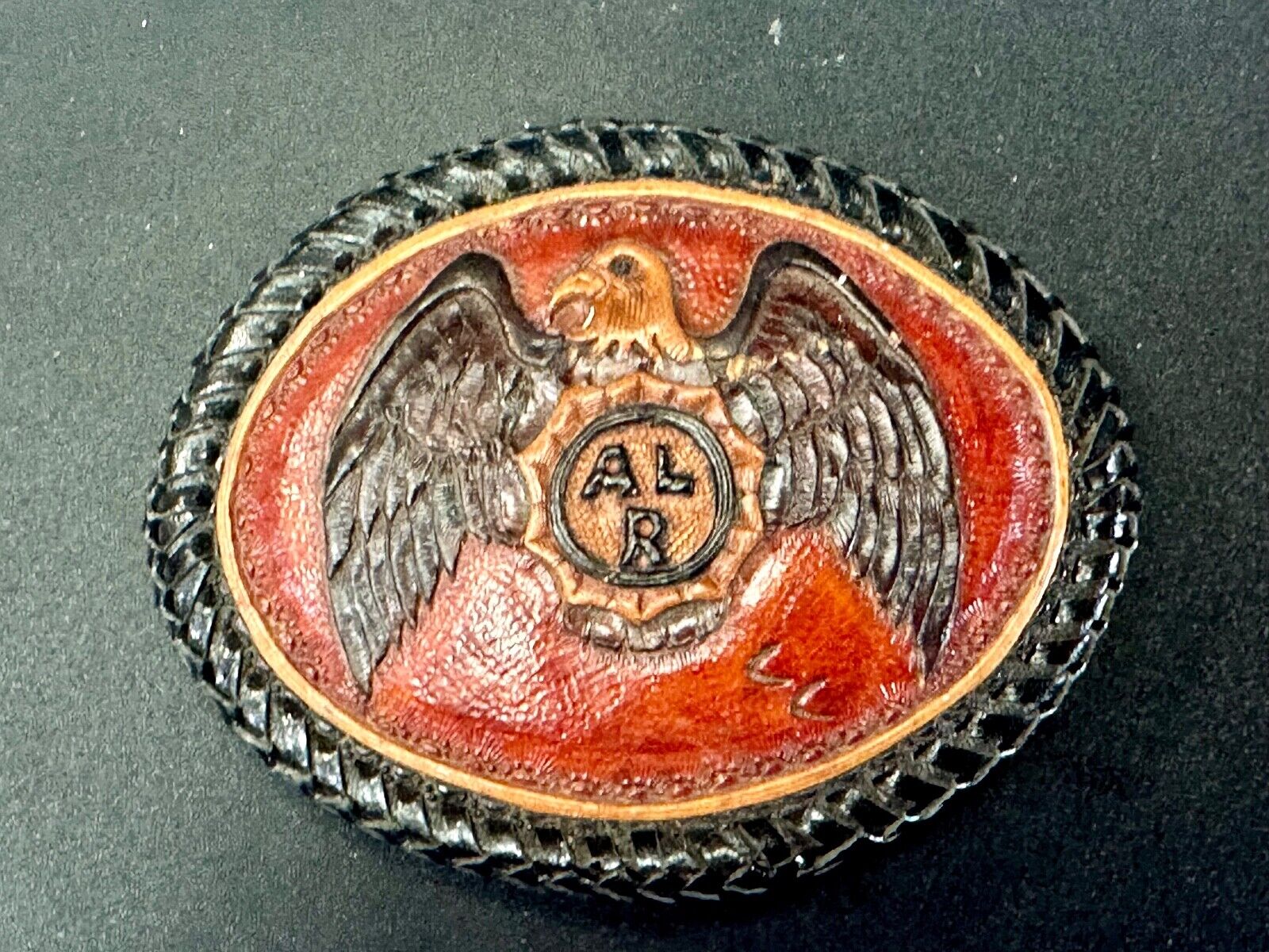 ALR American Legion Riders - Eagle Emblem on large leather belt buckle