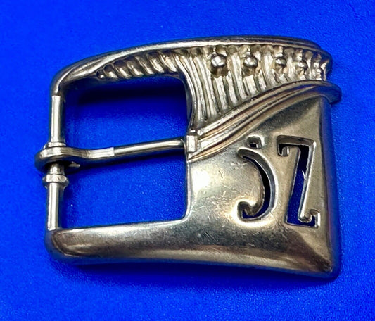 Vintage Letters Initials SZ silver tone cutout belt buckle