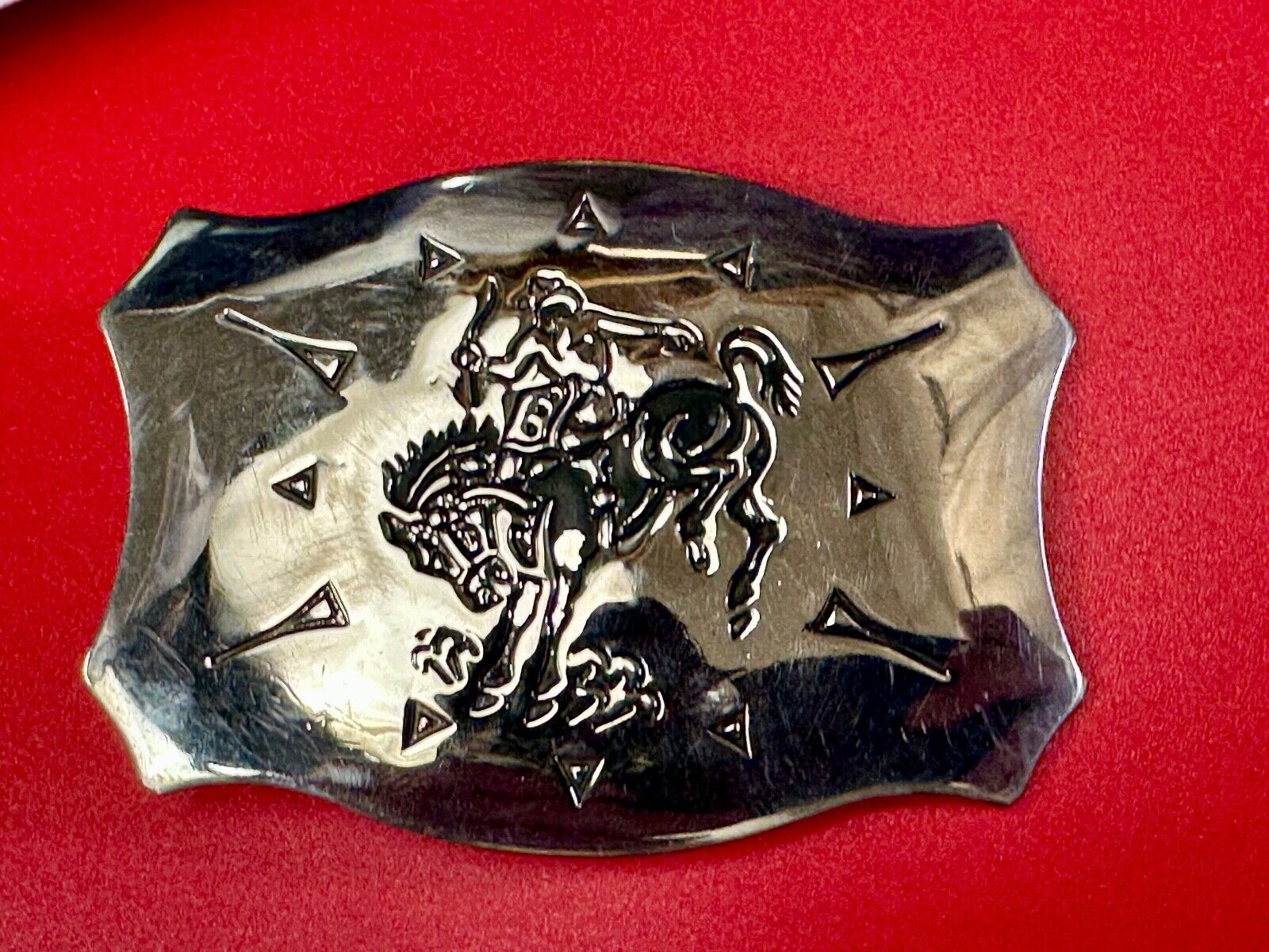 Vintage Chambers Vintage Cowboy Saddle Bronc western two tone belt buckle