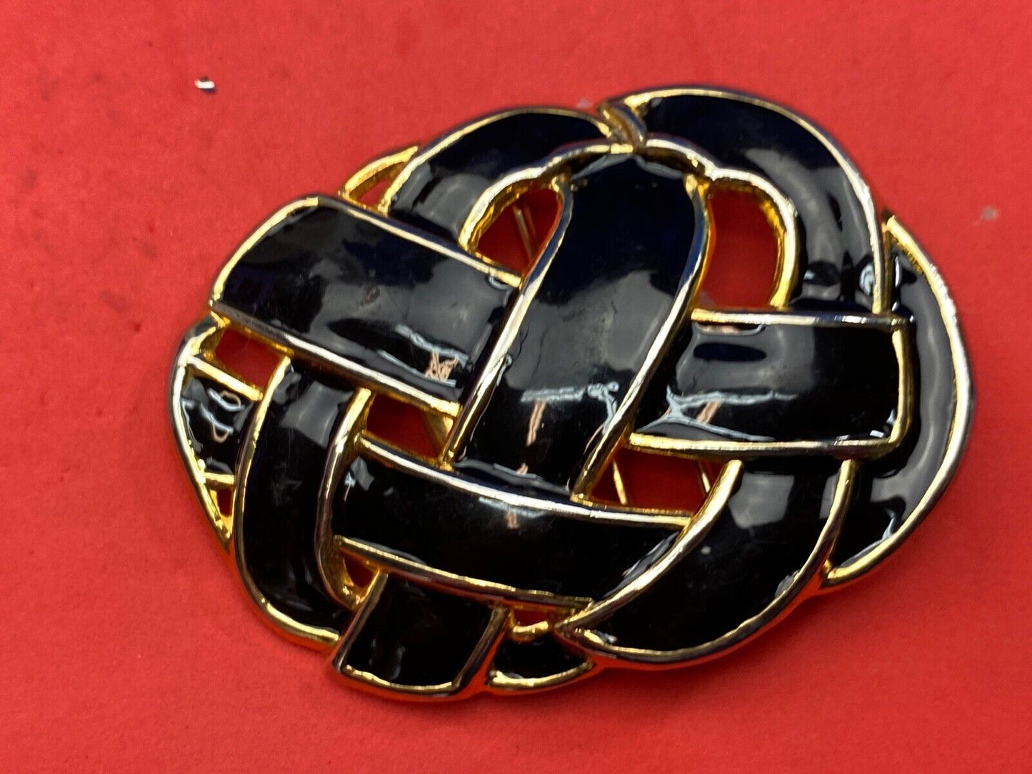 Vintage Day-Lor black and gold belt buckle 