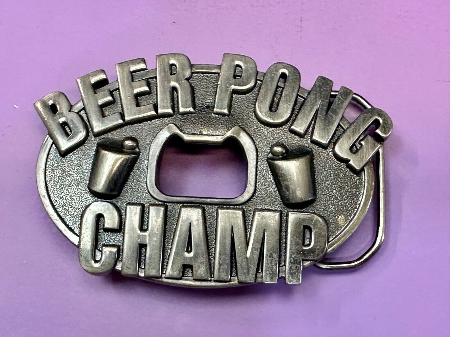 Beer Pong Champ Champion Bottle Opener And Belt Buckle by Kalan