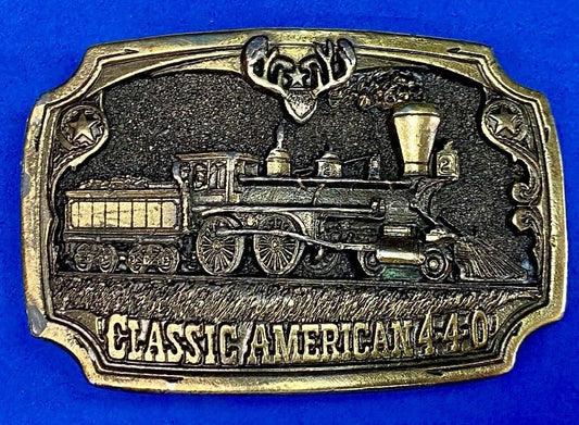 Vintage 1983 Classic American 440 Train Railroad Great American Belt Buckle 