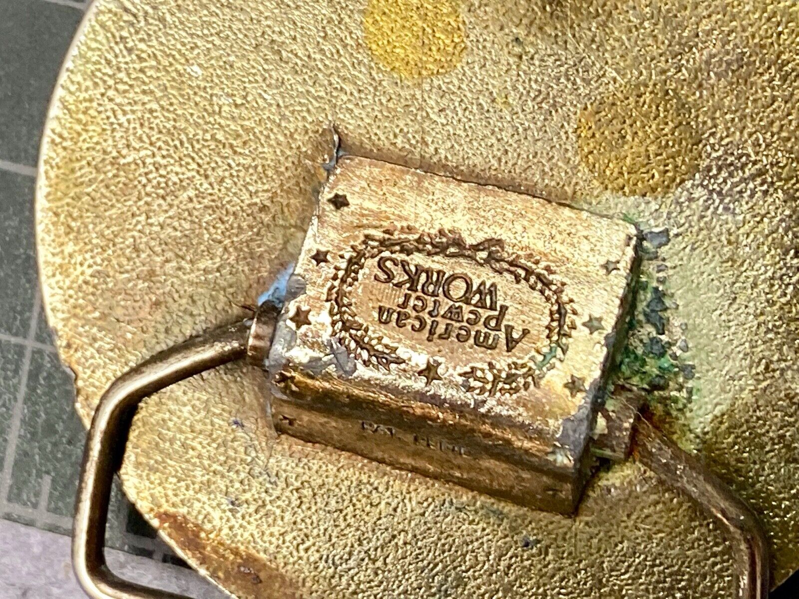 Vintage Churchill's San Francisco belt buckle by American pewter works the bar? 