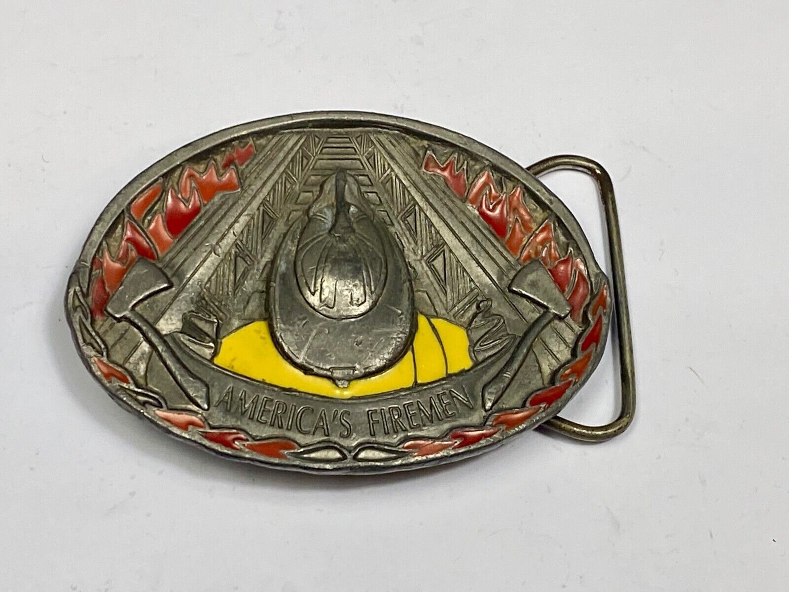 Americas Fireman Fire Department C+J Vintage Commemorative Belt Buckle