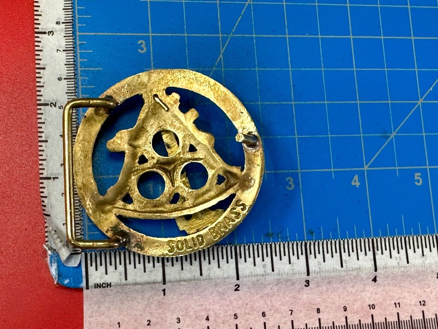 1970s Pendulum Nautical Ships Maritime Ocean solid brass belt buckle