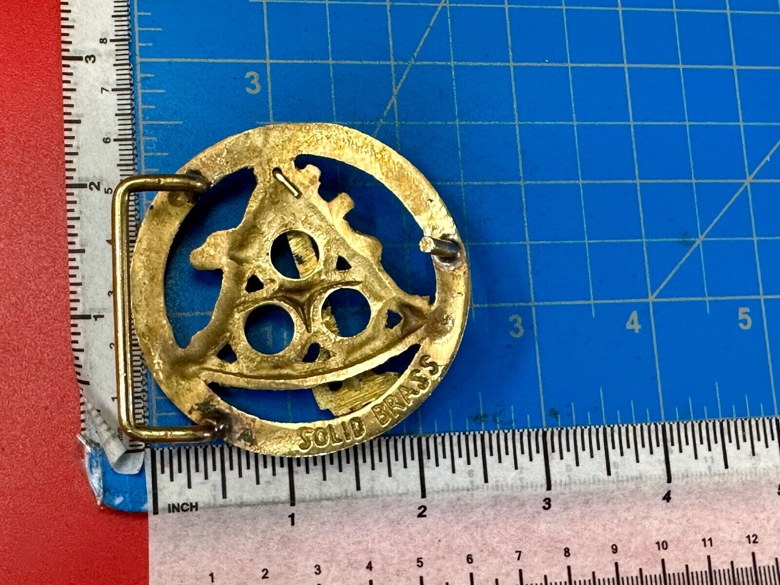 1970s Pendulum Nautical Ships Maritime Ocean solid brass belt buckle