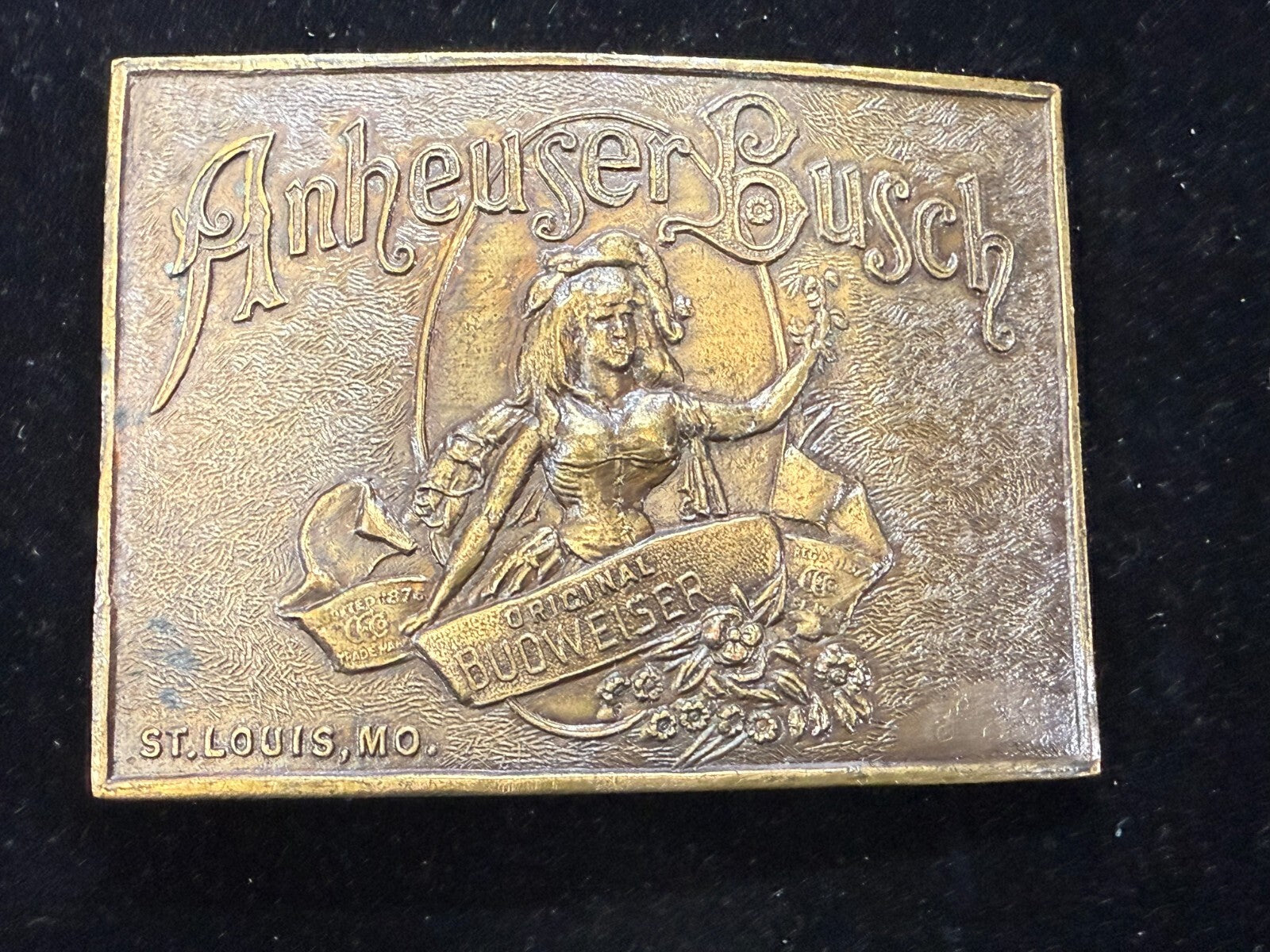 Anheuser Busch Original Budweiser St. Louis Mo. Promo Belt Buckle Bergamot B-168