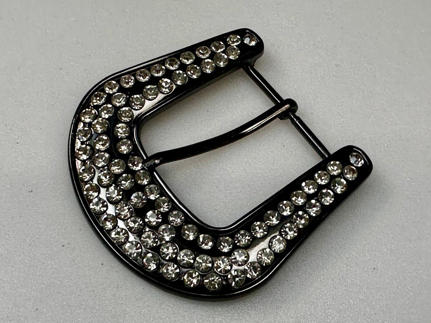 5 Lot Large Rhinestone Covered Ranger Style Gray Color NOS Western Belt Buckle