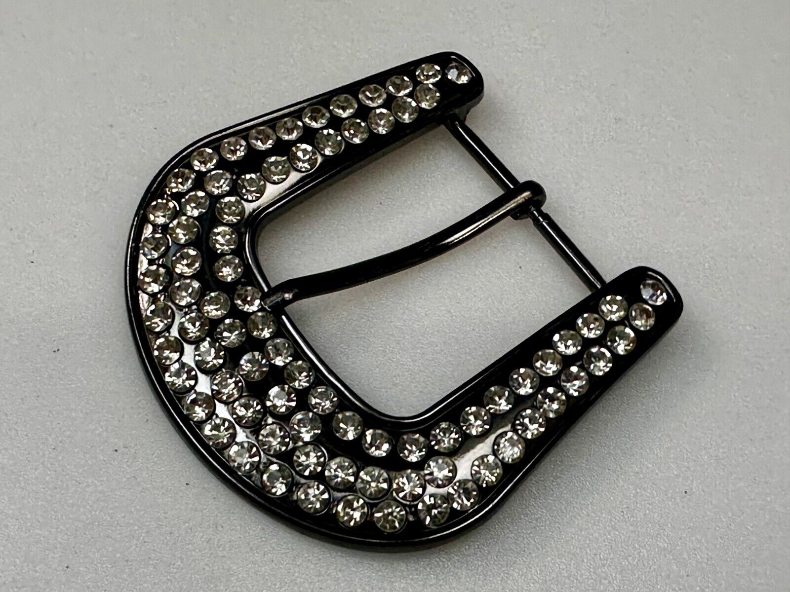 5 Lot Large Rhinestone Covered Ranger Style Gray Color NOS Western Belt Buckle