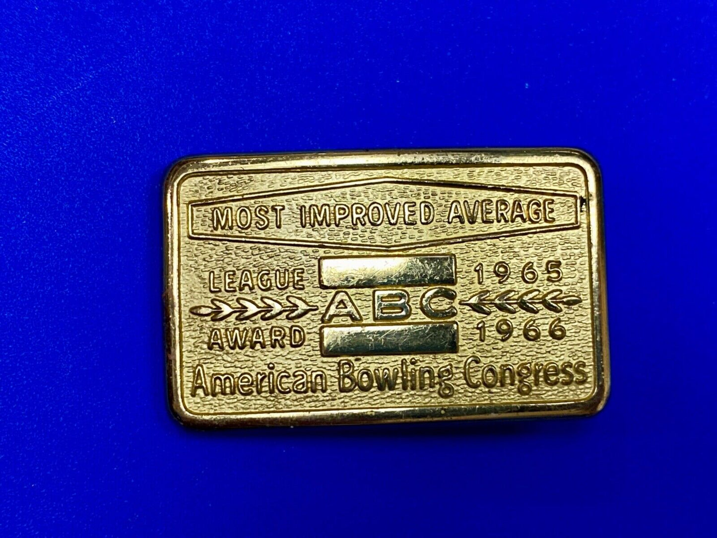 1965 - 66 ABC Bowling Bowler's BLANK Most improved average award belt buckle