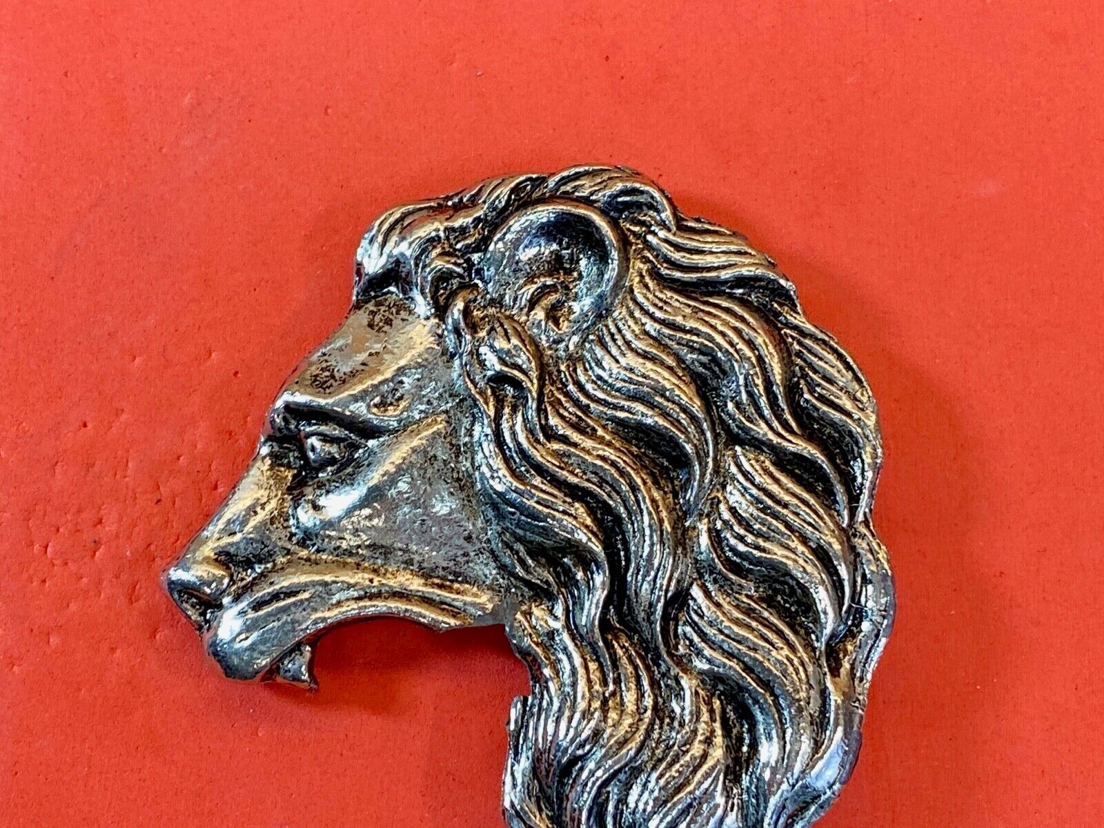 Vintage Lions Maine Figural Cut Out Head Bust Clip Belt Buckle 
