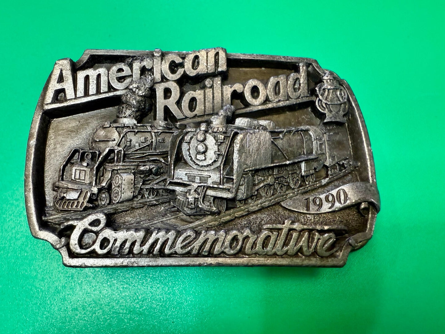 American Railroad Commemorative Locomotive Train 1990 Arroyo Grande Belt Buckle