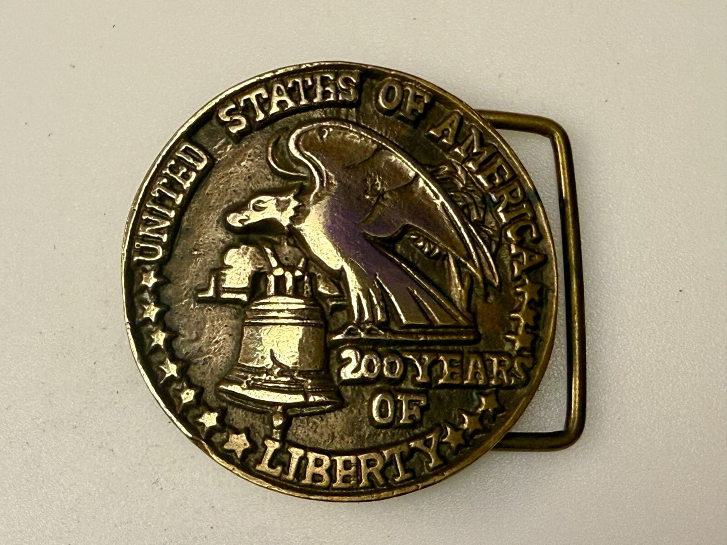 United States Of America 200 Years Of Liberty Solid Brass Belt Buckle Taiwan