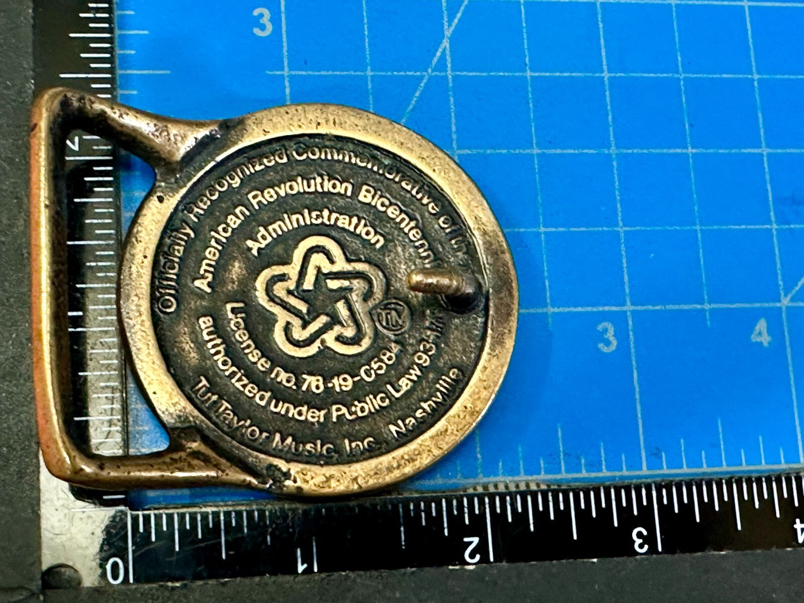 American Bicentennial Revolution Tough Taylor Music Solid Brass Belt Buckle