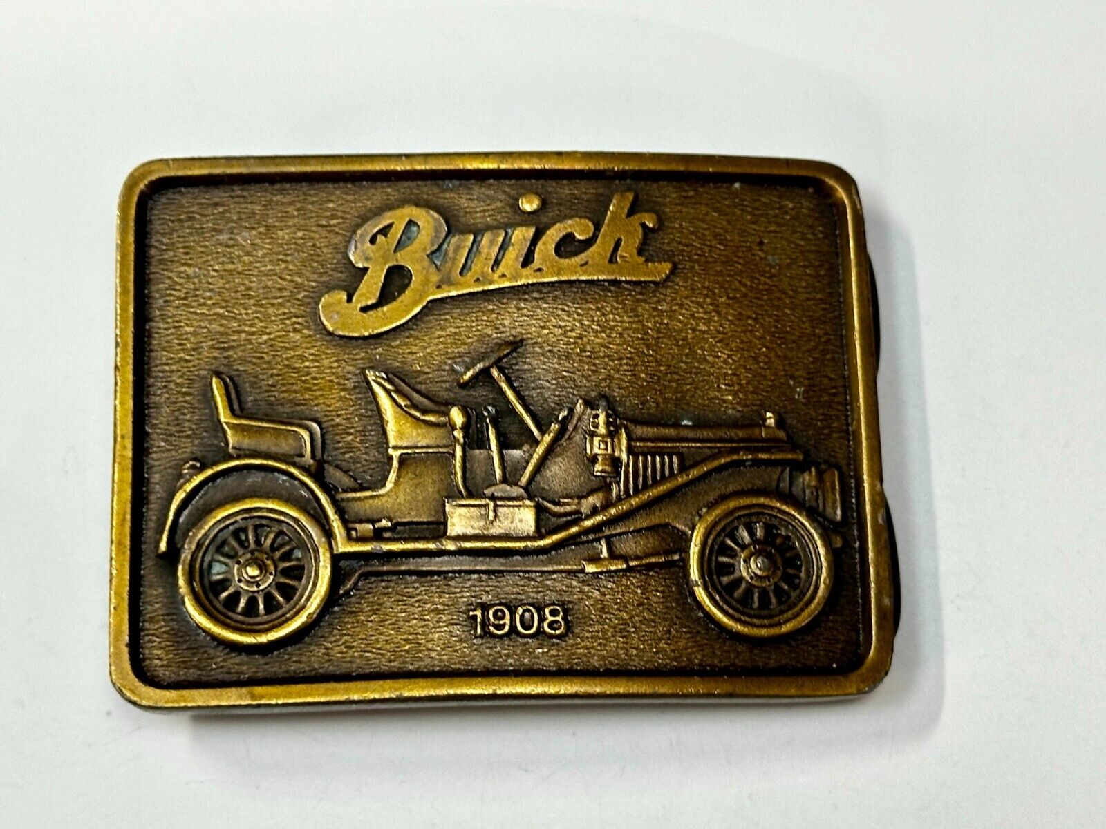 1908 BUICK Car Collectors Vintage 1975 Belt Buckle by Bergamot Brass Works