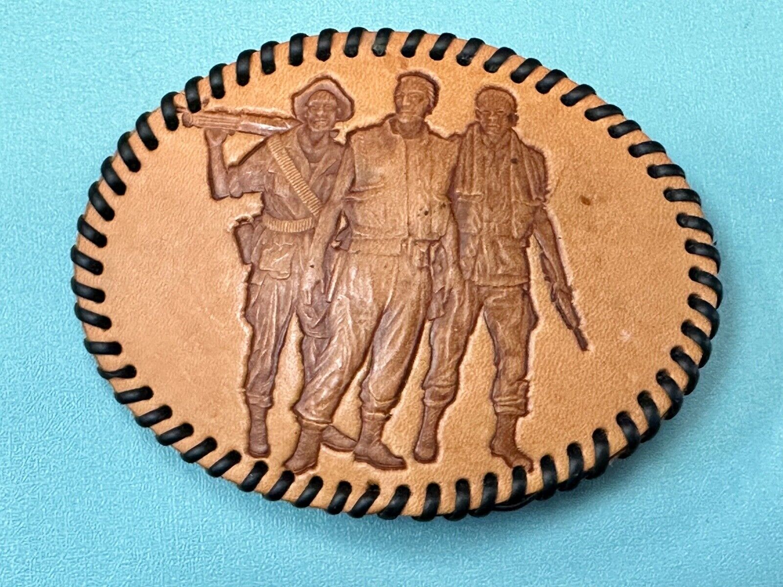 Vietnam War Remembered Military Monument Washington DC  Vtg. Leather Belt Buckle