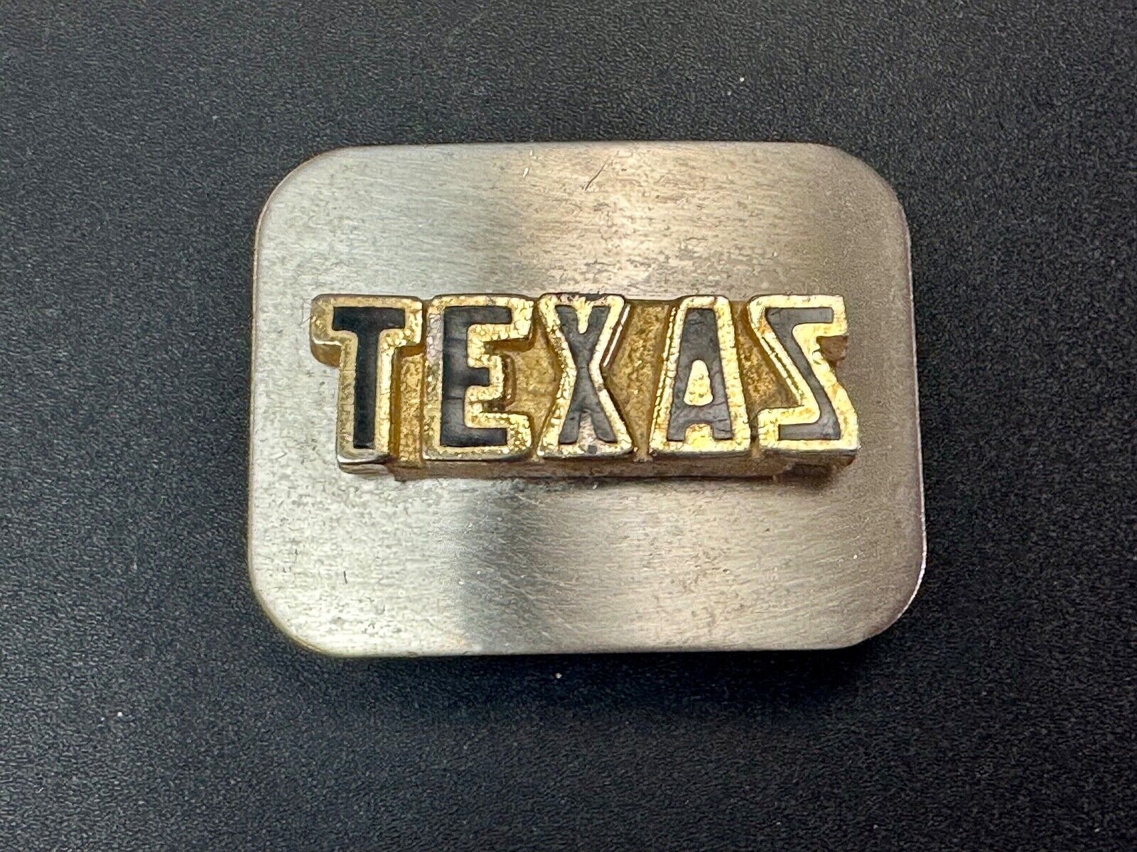 TEXAS - Raised Block letters state pride vintage belt buckle
