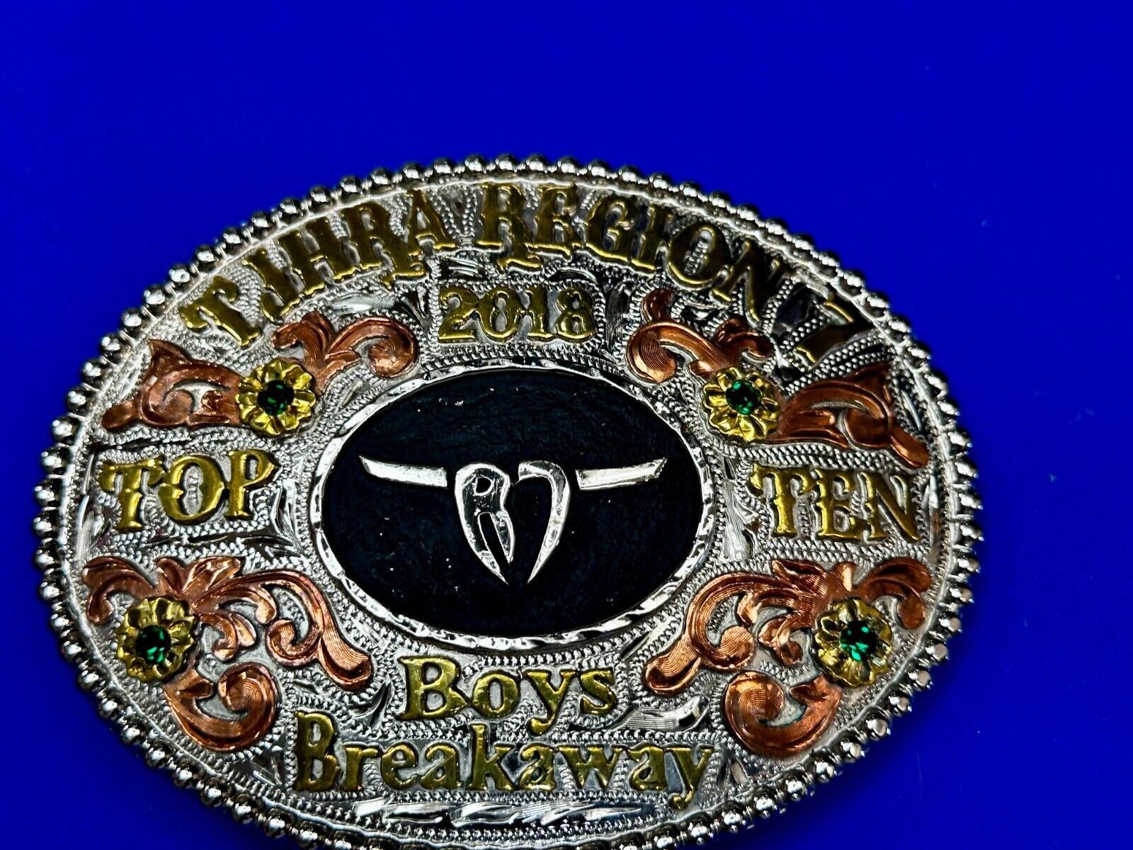 TJHRA Region 7 Top Ten Boys Breakaway Rodeo Tres Rios Trophy Belt Buckle