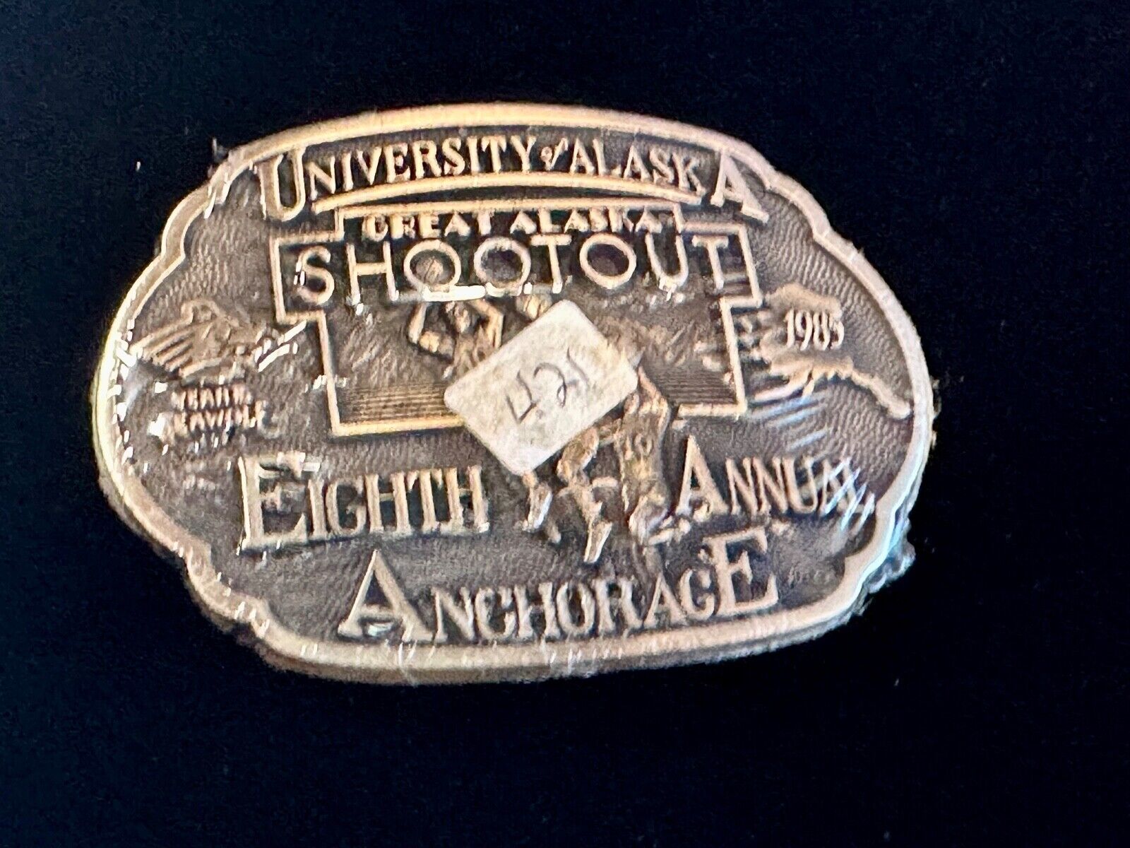 University of Alaska Anchorage 8th annual Great Shootout NOS brass belt buckle