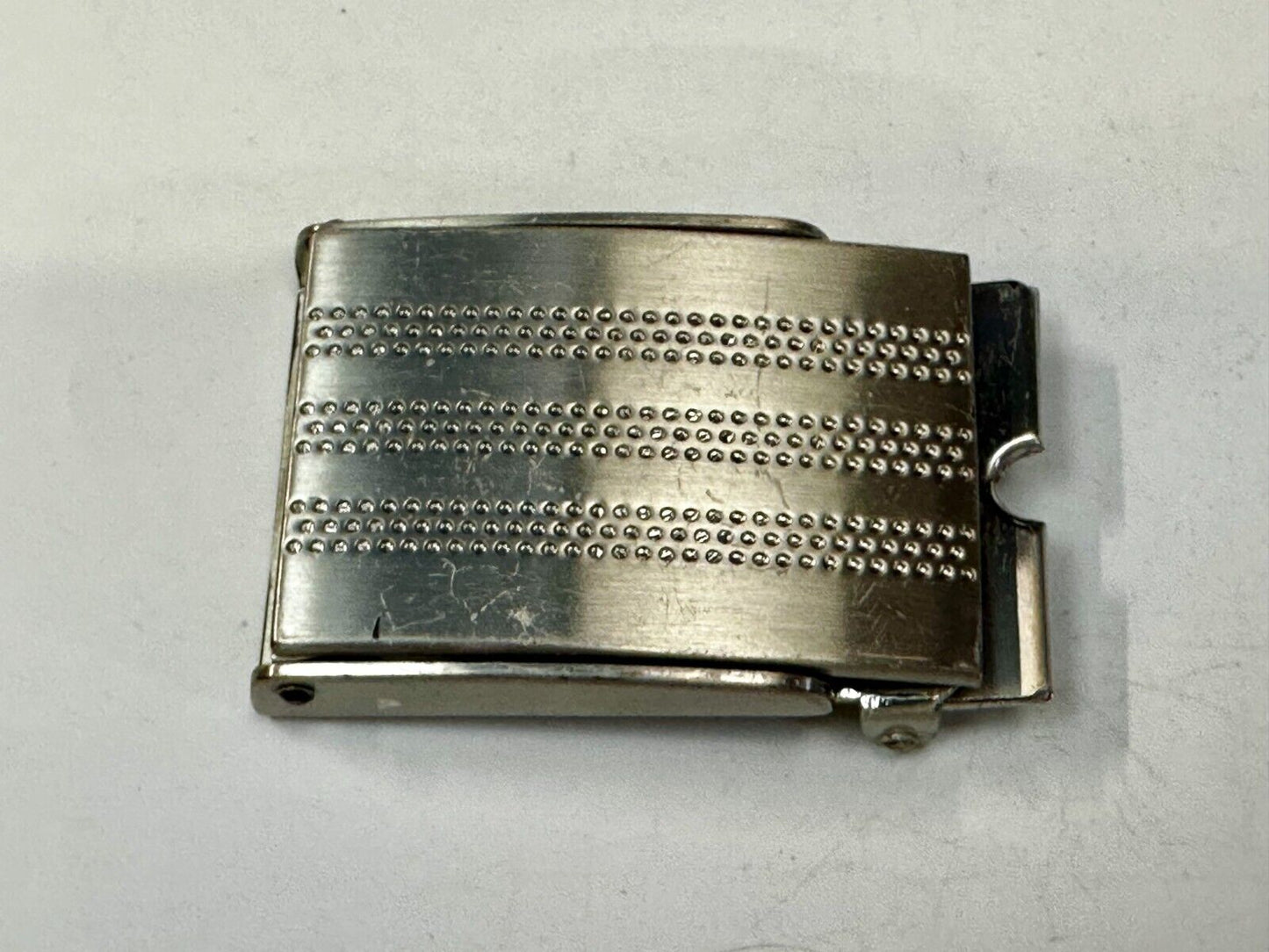 Adidas Golf Stripe Pattern Silver Tone Replacement Dress Style Vtg. Belt Buckle