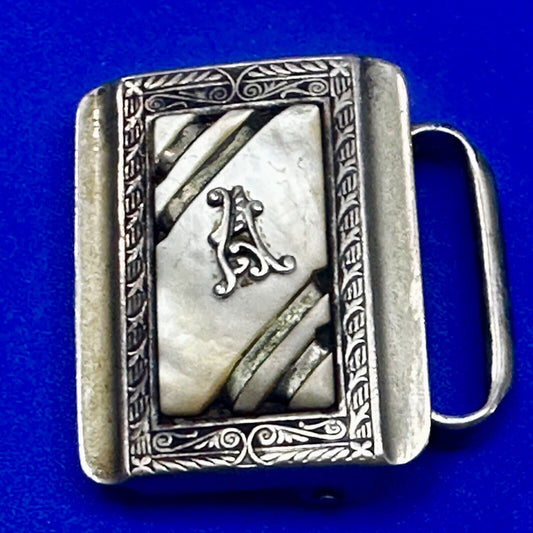 Art Deco Letter A Initial Monogram Belt Buckle by KantSlip