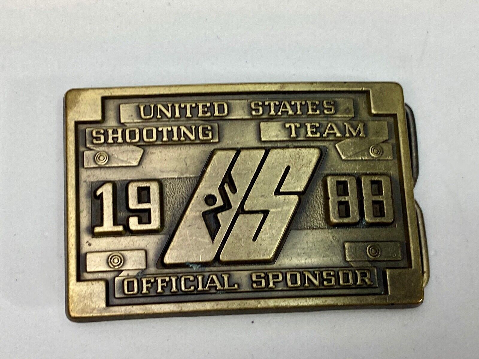 1988 Us Shooting Team Belt Buckle Official Sponsor 