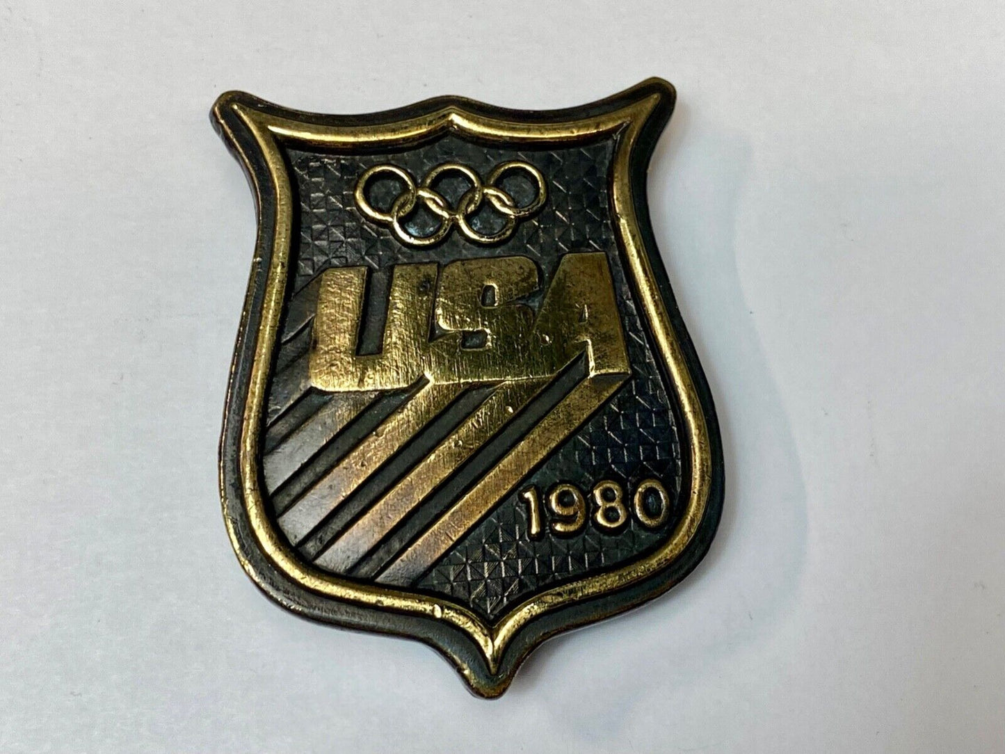 1980 Olympic Winter Games commemorative BELT BUCKLE by Bergamot Brass Works