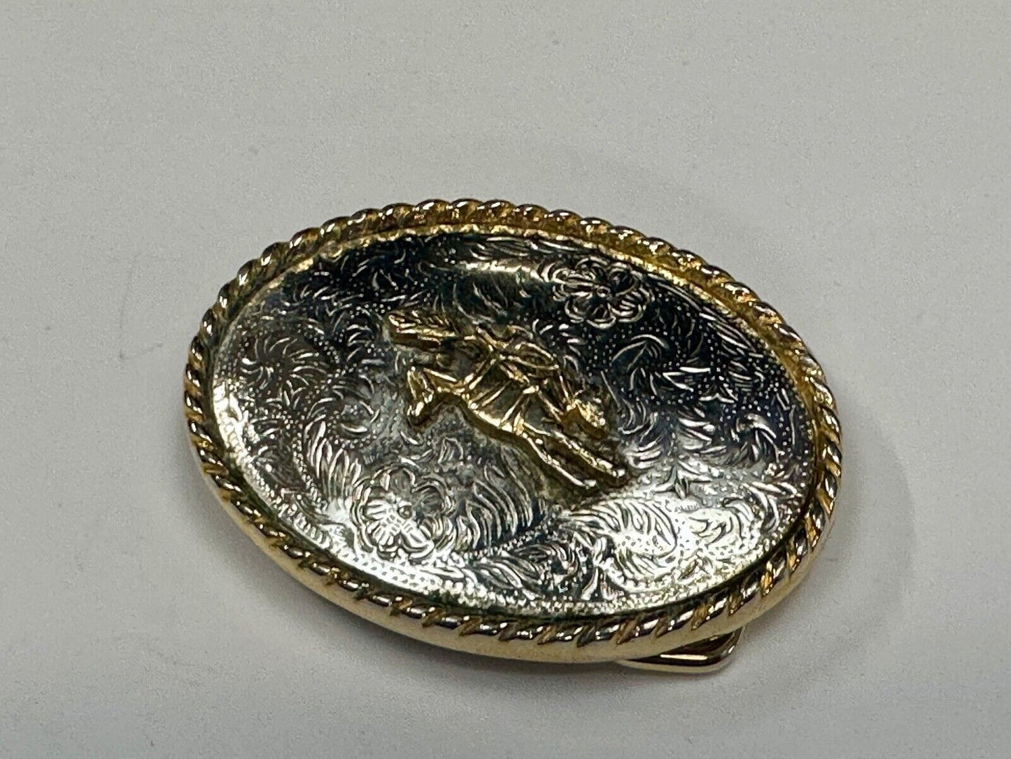 Vintage Ivan Cowboy Saddle Bronc western rodeo bull rider belt buckle