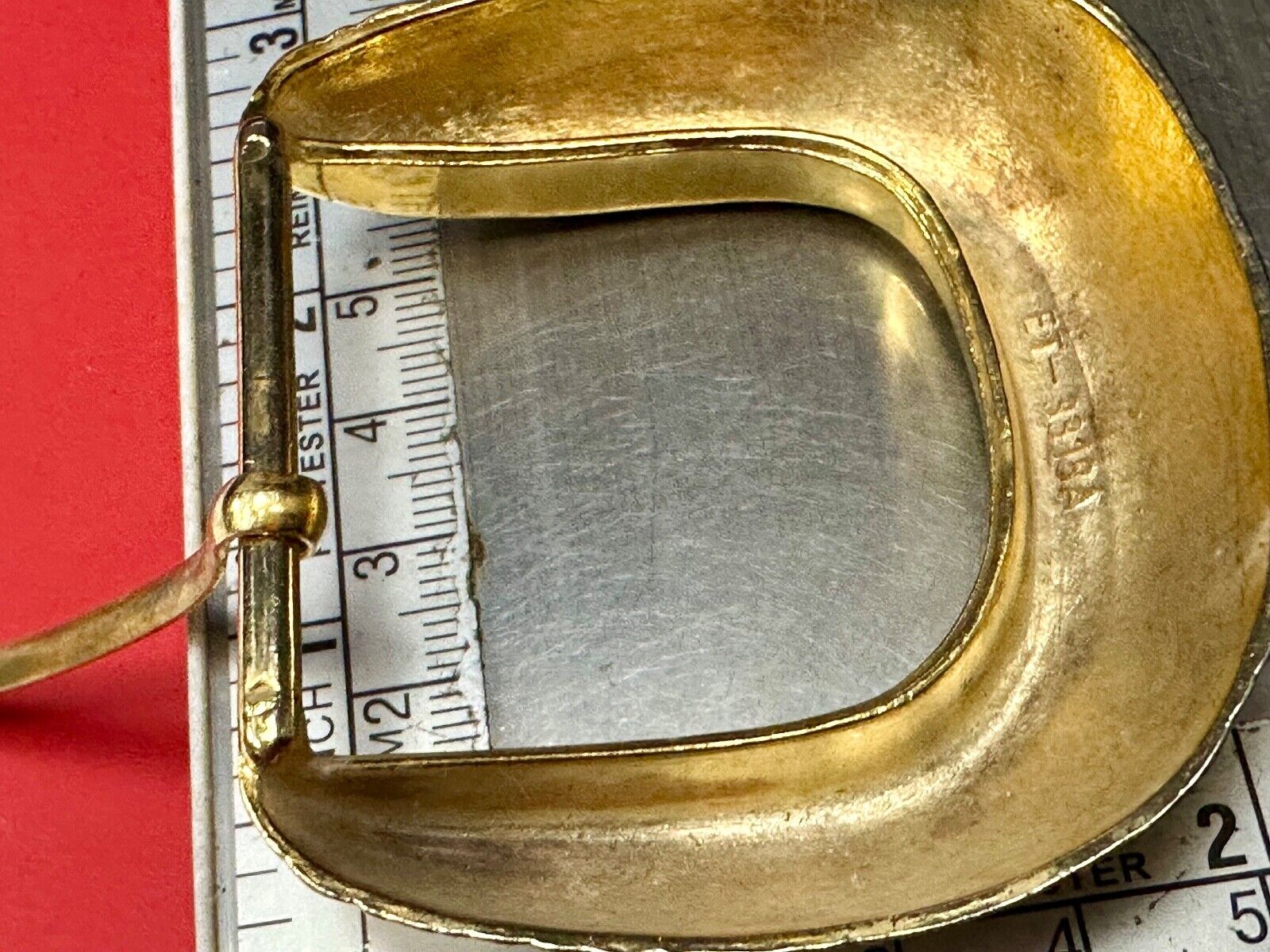 Vintage gold tone weave pattern Replacement belt buckle ET-3318