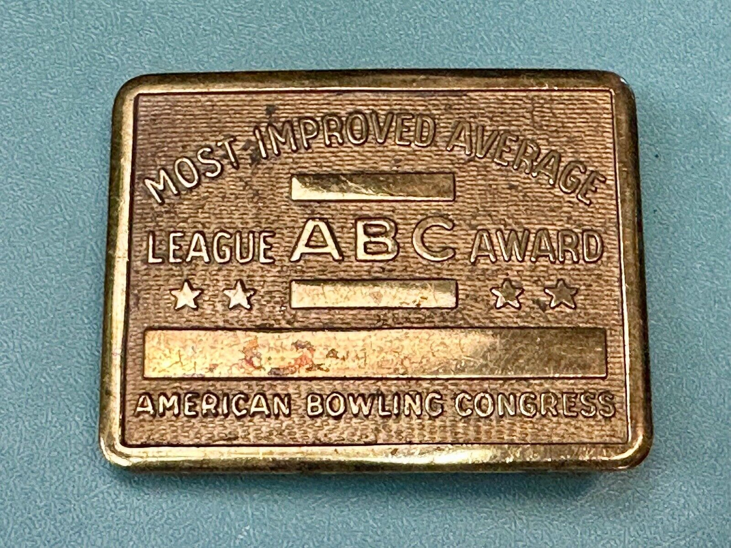 ABC Bowling League Award Vintage Belt Buckle American Congress to engrave
