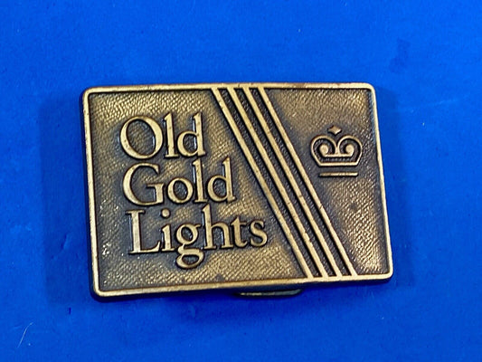 Vintage Advertising Old Gold Lights Tobacco Cigarette Company Belt Buckle Ldl