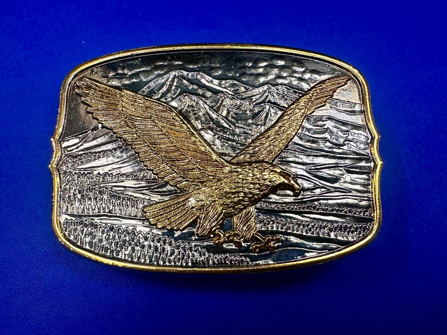 American Eagle commemorative 24K gold & silver plated belt buckle w/ COA
