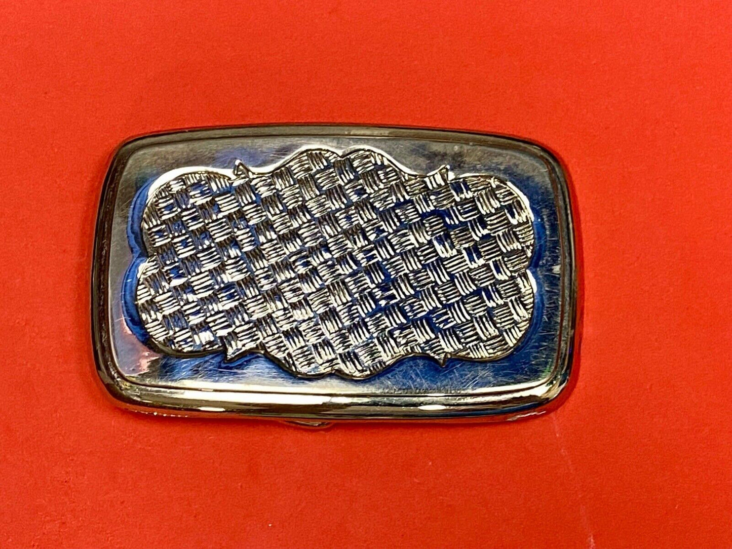 Unique Nickel Silver Rounded Corner Weave Pattern Westerner Belt Buckle