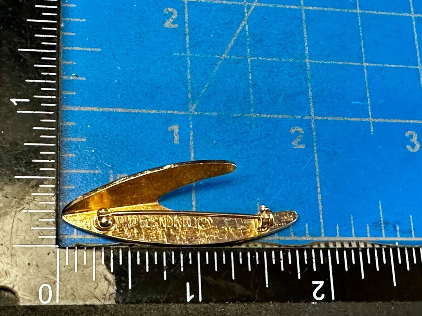 Unique Abstract Gold Tone Brooch Pin Vintage Signed Emmons