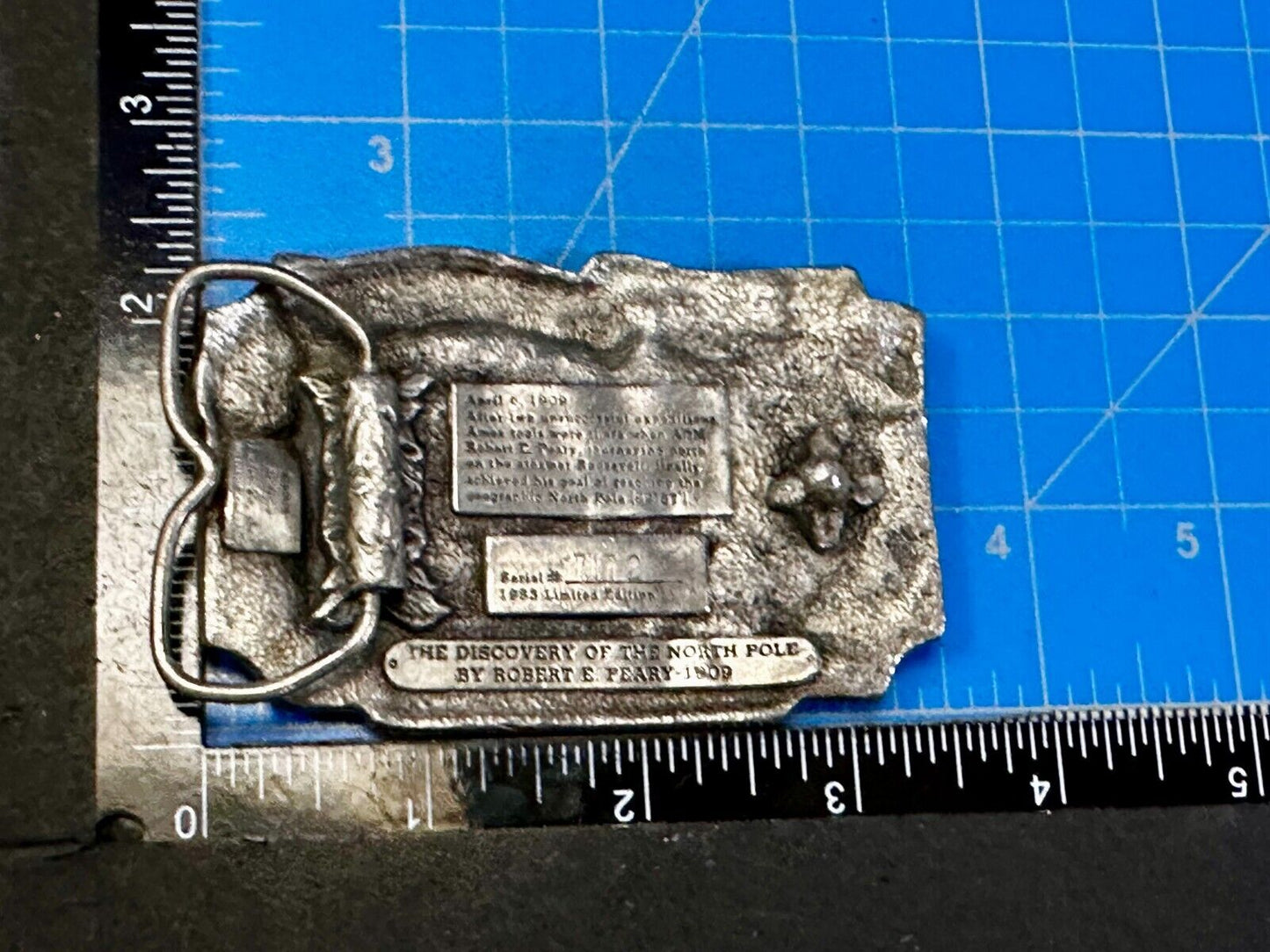 AMES TOOLS The Discovery of the North Pole by Robert E. Peary 1983 Belt Buckle