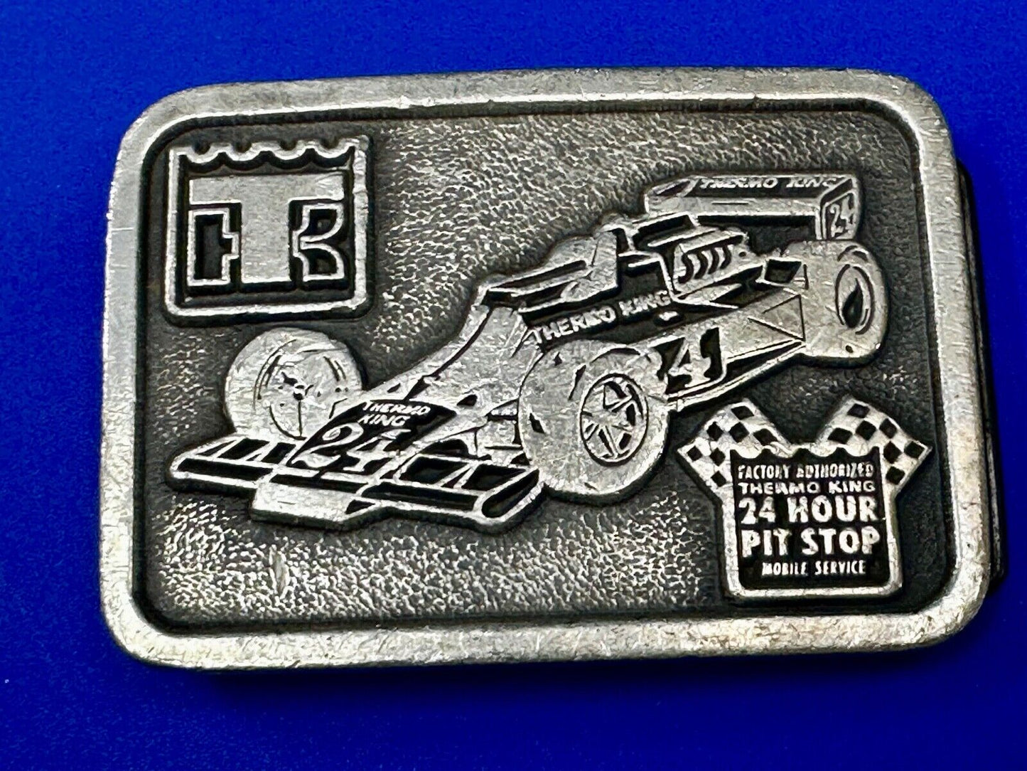 TK Thermo King - Indy Motor Speedway 24 hour pit stop Vintage Belt Buckle