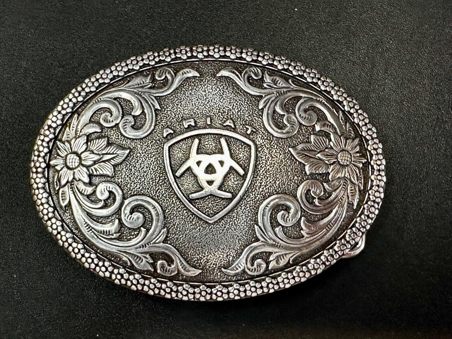 Ariat - Western flower swirl design oval replacement belt buckle