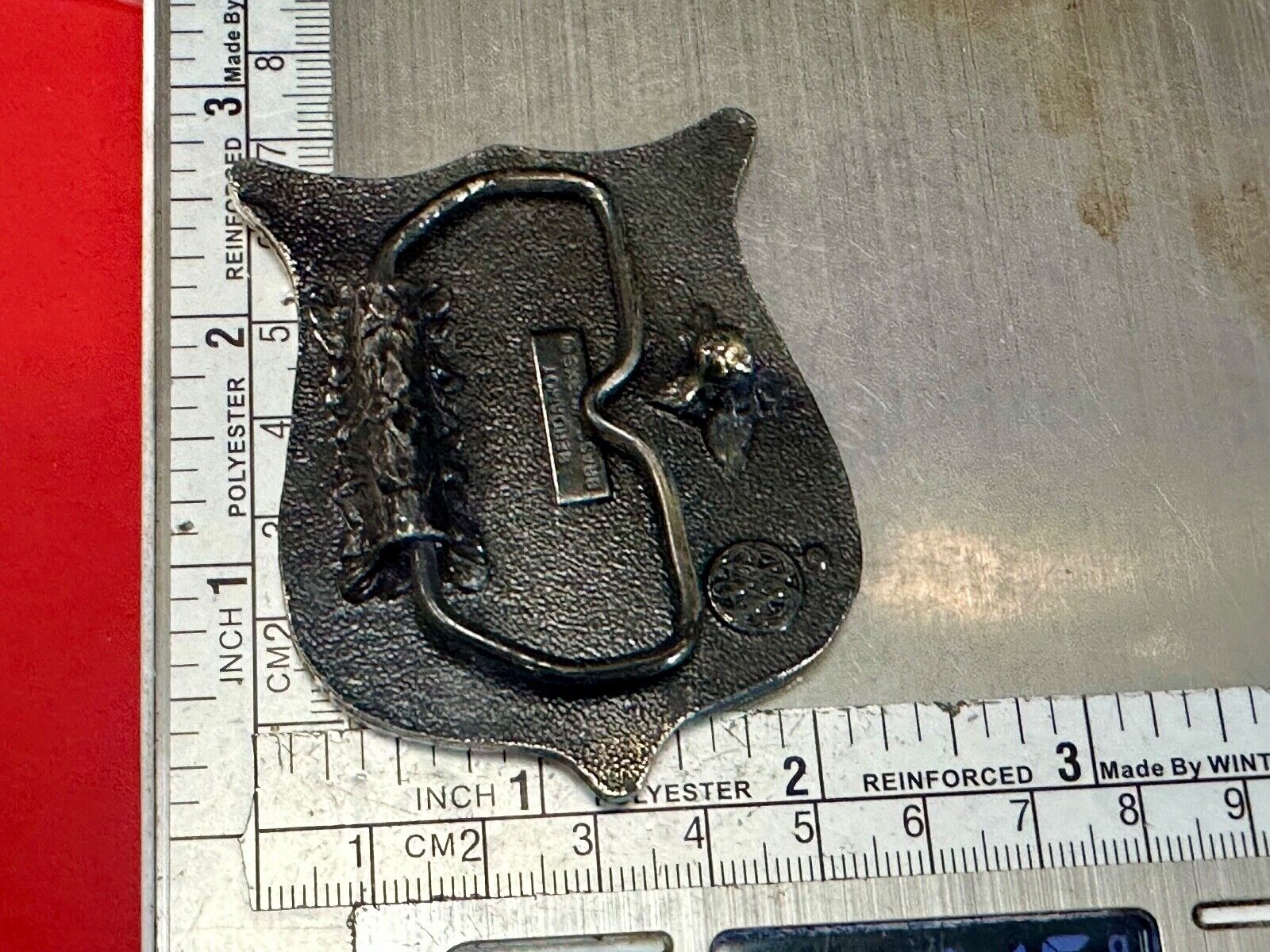 Vintage 1980 USA Olympic Teams Badge Shaped Bergamot belt buckle