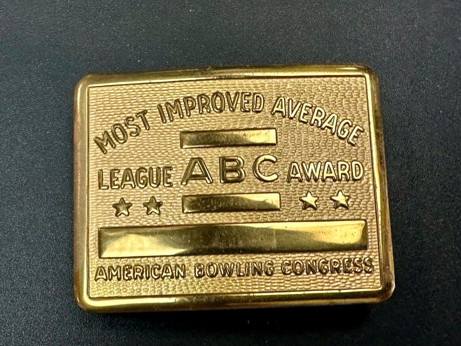 ABC American Bowling Congress Eleven-In-A-Row Brass Belt Buckle to engrave!
