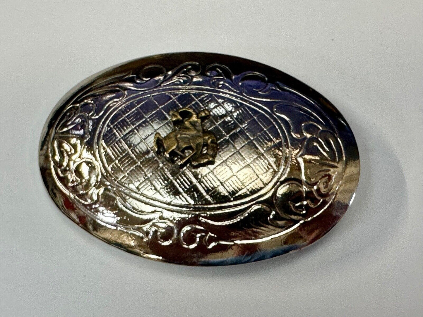 Vintage Cowboy Saddle Bronc western small center figure belt buckle