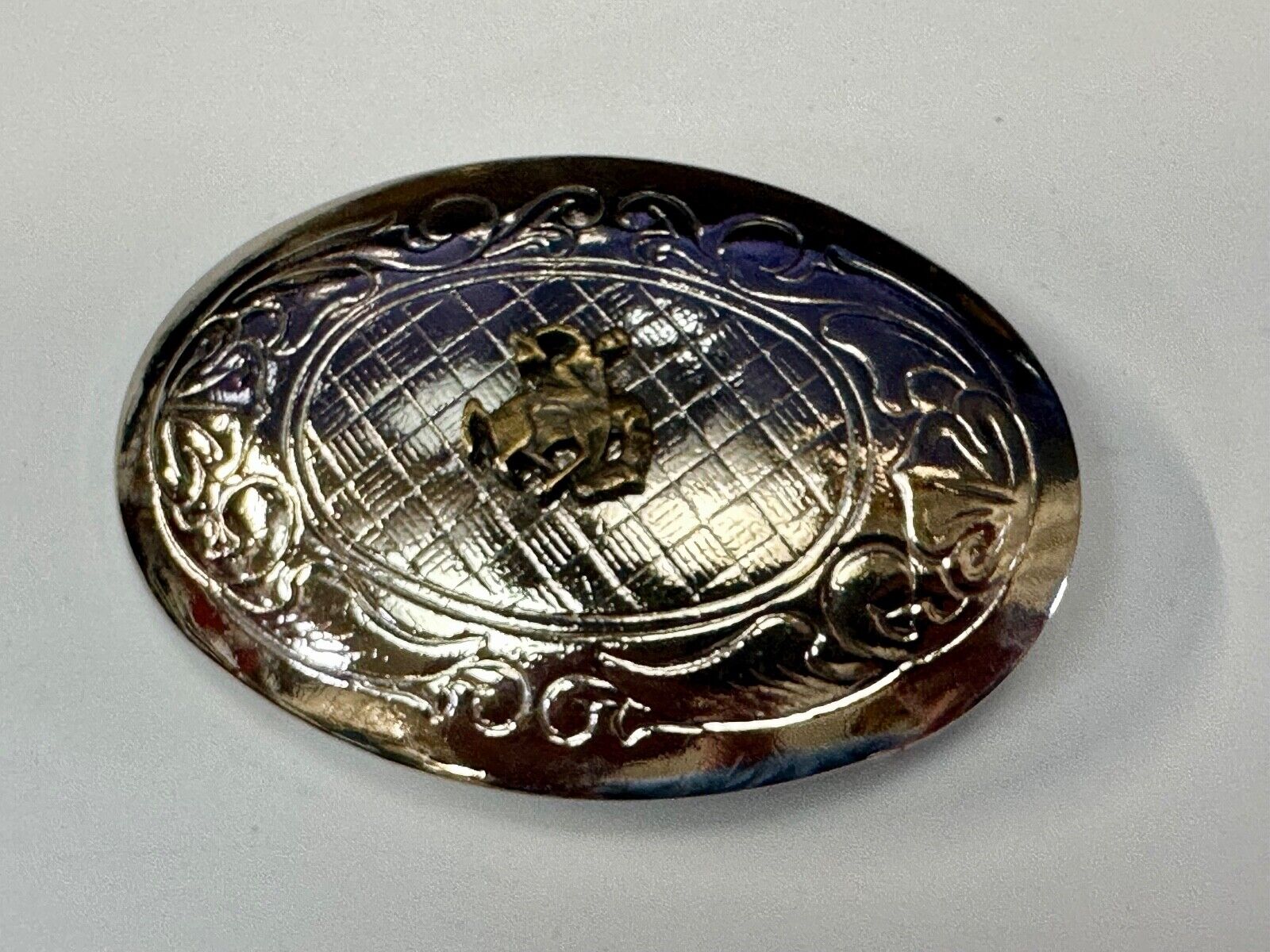 Vintage Cowboy Saddle Bronc western small center figure belt buckle